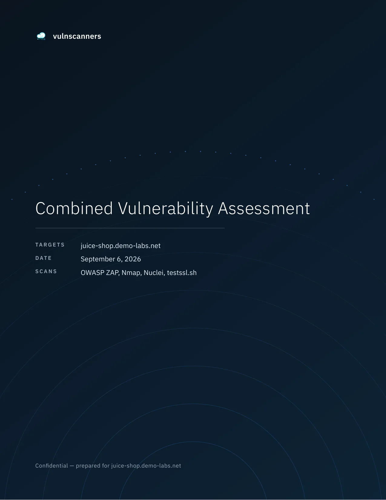 Sample combined report cover