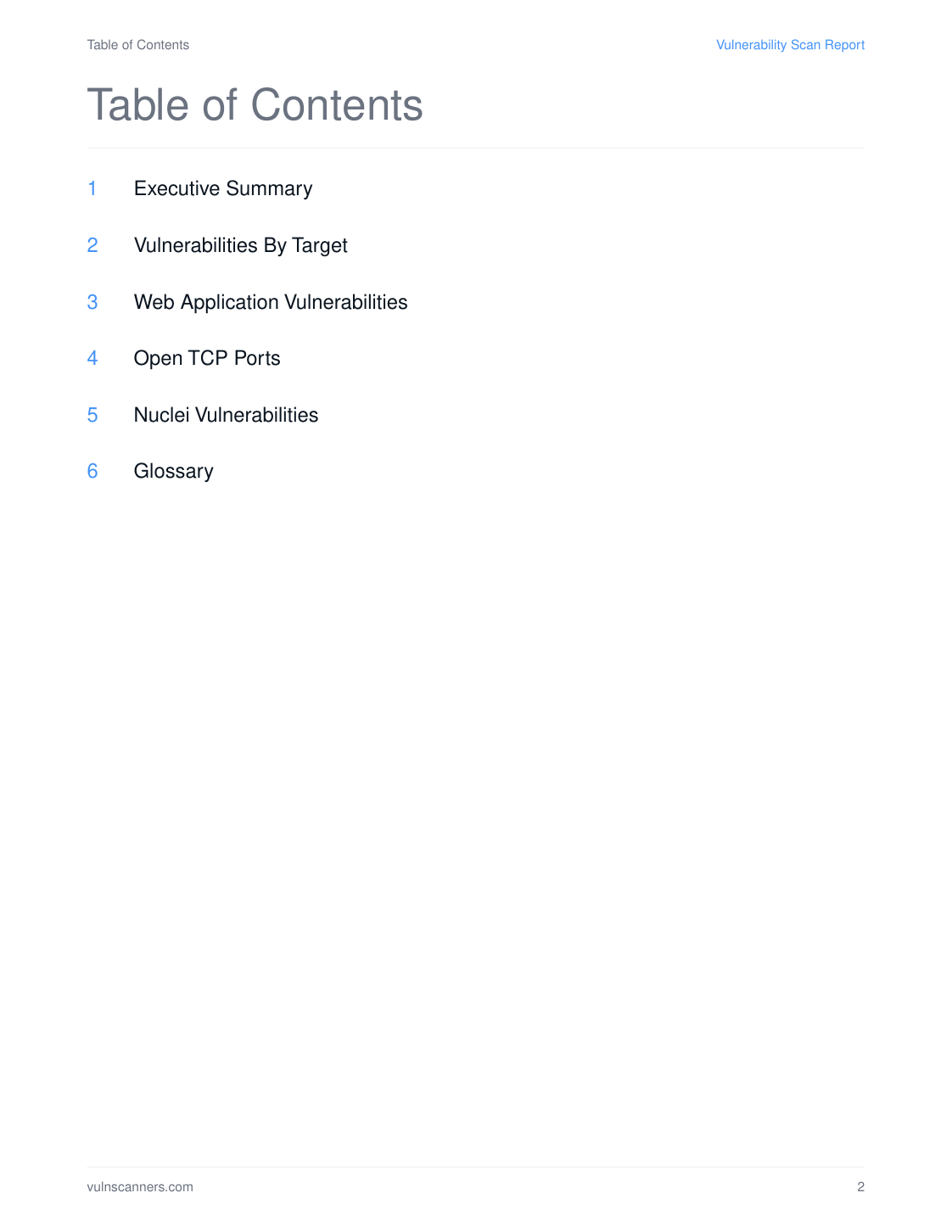 Sample VulnScanners report — page 2